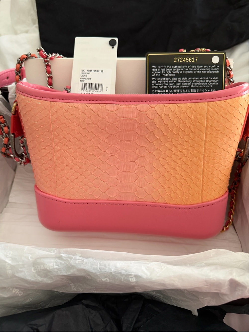 Chanel Gabrielle Pink & Peach Textured Crossbody Shoulder Bag - Rare & Vintage!